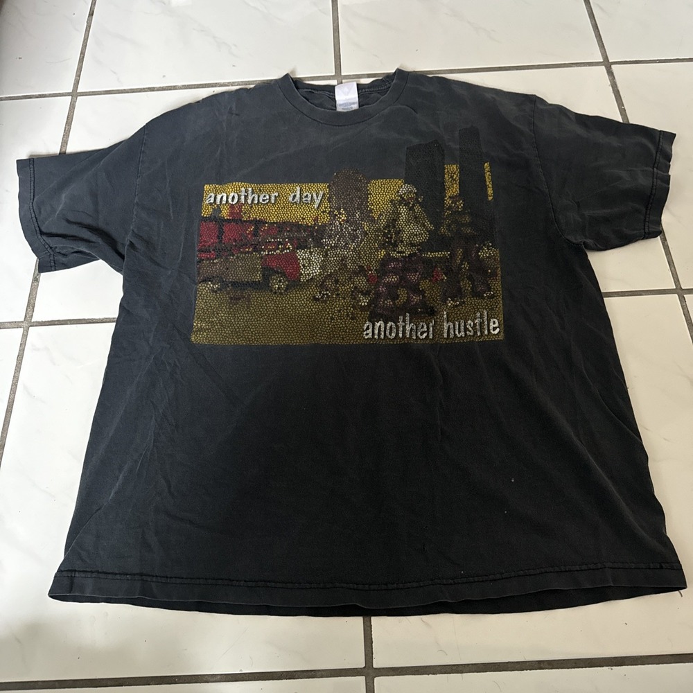 Vintage Another Day Another Hustle T Shirt Hip Hop Rap Graphic Y2K Size 2XL